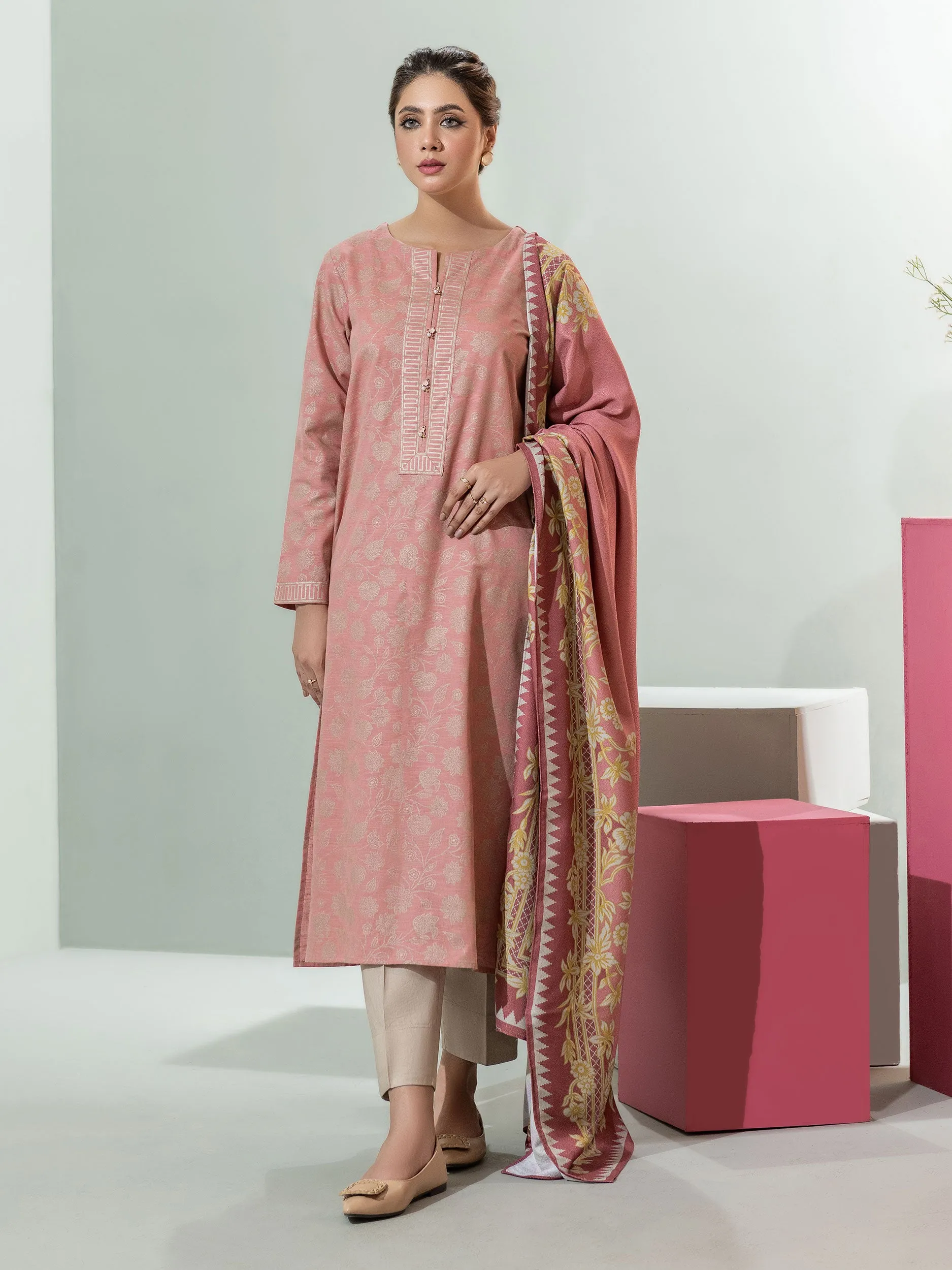 2 Piece Khaddar Suit-Paste Print(Unstitched)