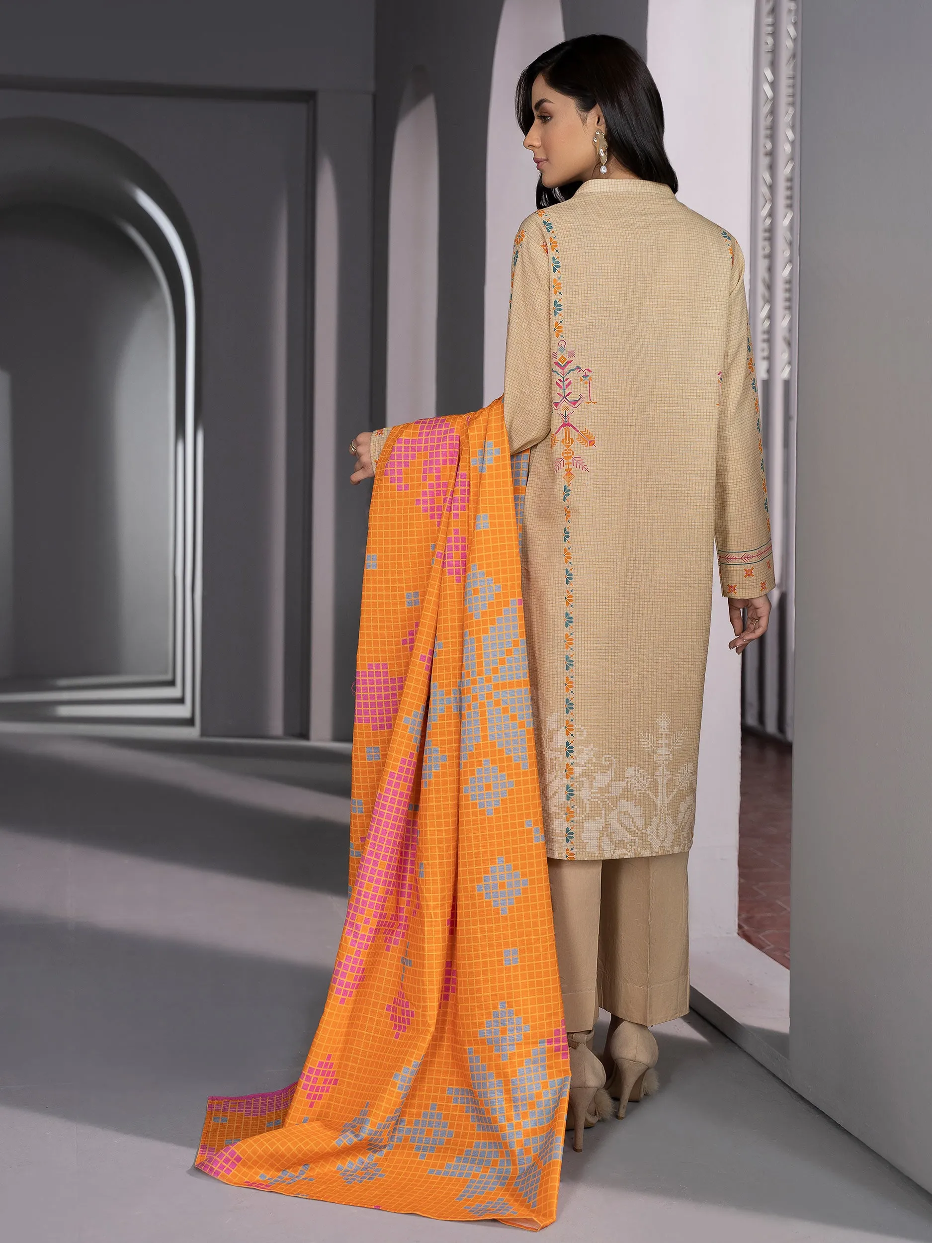 2 Piece Khaddar Suit-Printed (Unstitched)