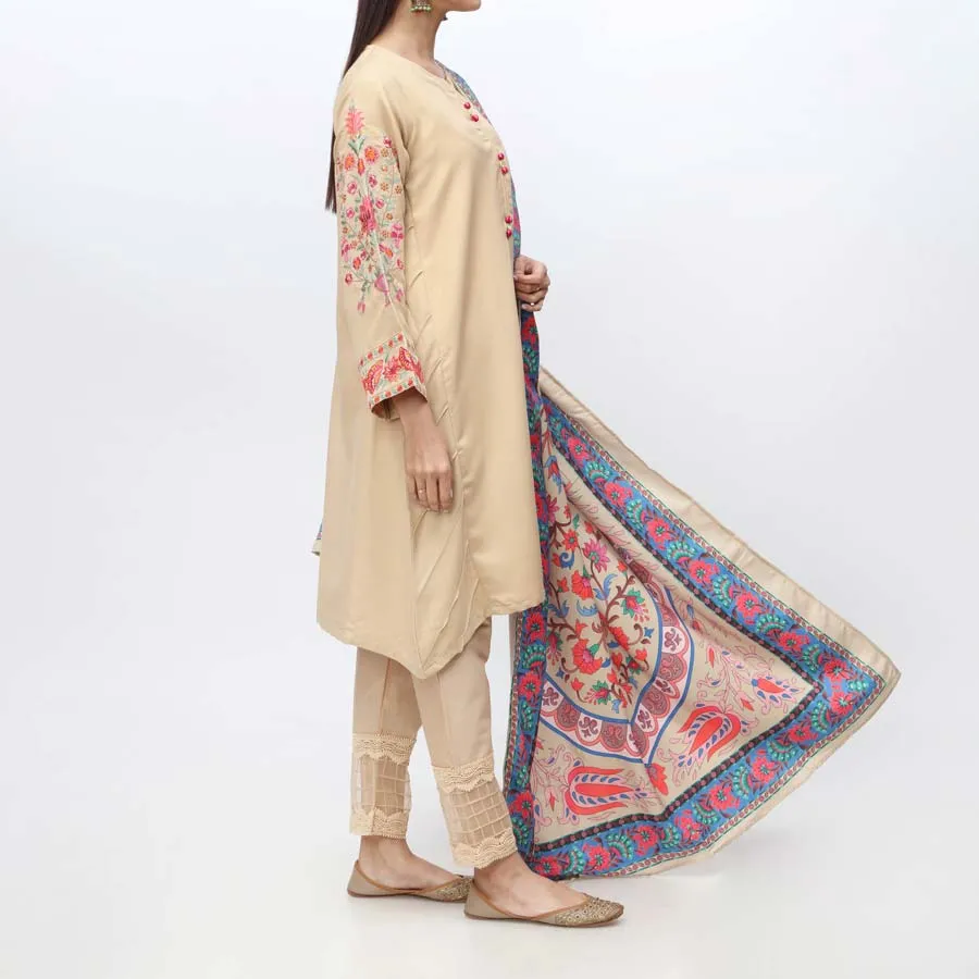 2PC- Embroidered Suit PW3017