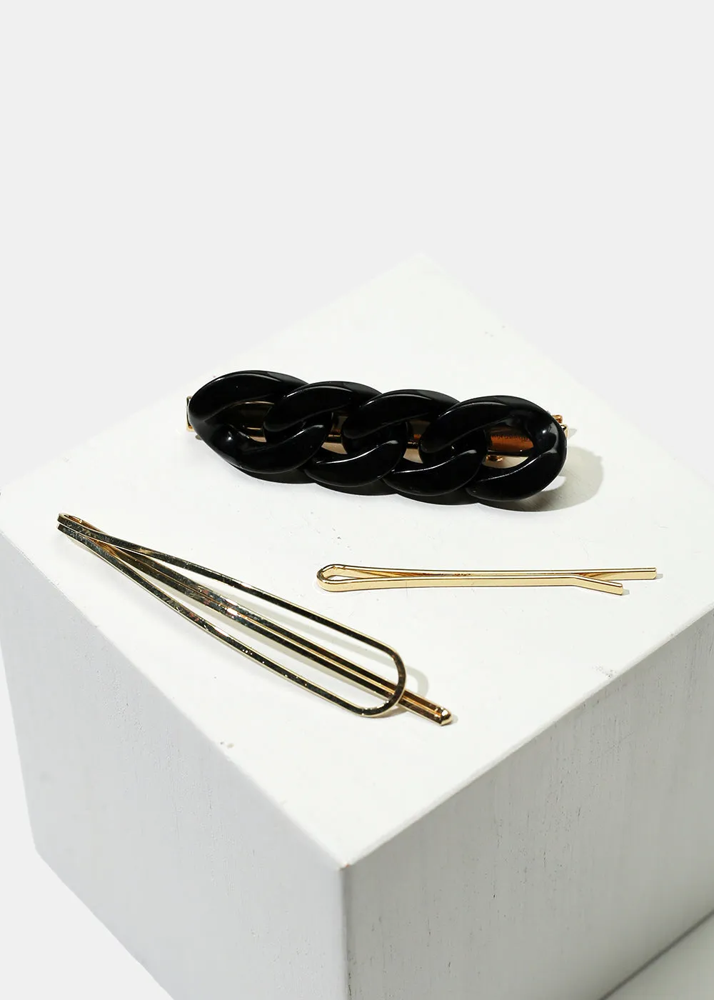 3-Piece Linked Circle Hairpins