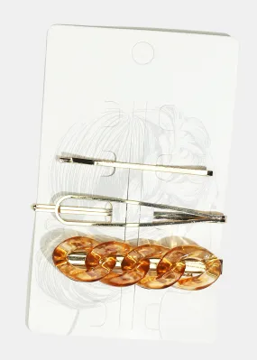 3-Piece Linked Circle Hairpins