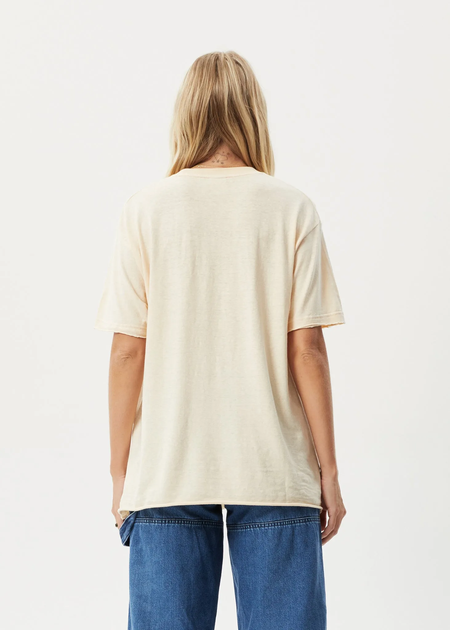 AFENDS Womens Planet - Oversized T-Shirt - Sand