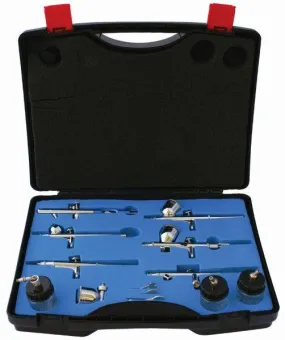 Aircraft Airbrush Set With 6 Guns 800 137 134 130 180 182 And 3 Glass Jars