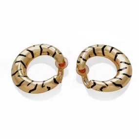 Cartier Paris Tiger Stripe Hoop Earrings