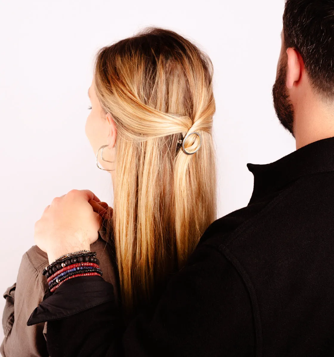 Circle Barrette in Silver