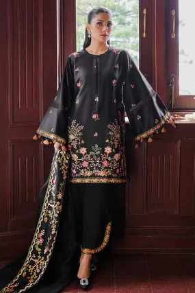 CROSS STITCH - 3PC DHANAK EMBROIDERED SHIRT WITH DHANAK EMBROIDERED SHAWL AND TROUSER - HZG1804