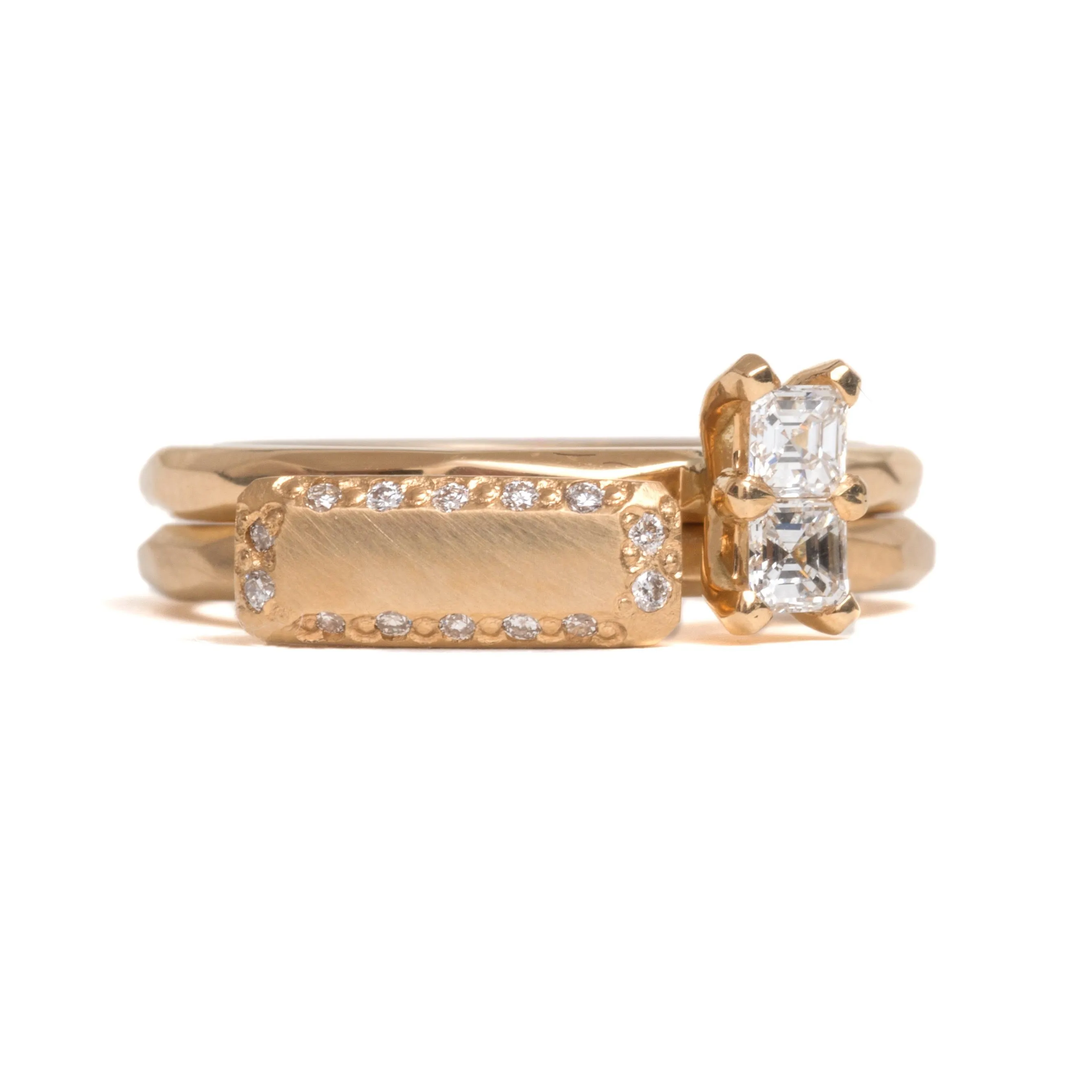 Gold Bar with Diamonds Ring - Krista McRae