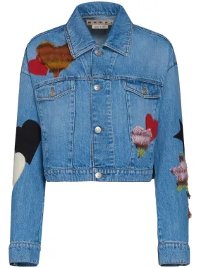 HEART PATCHS-DETAIL DENIM JACKET