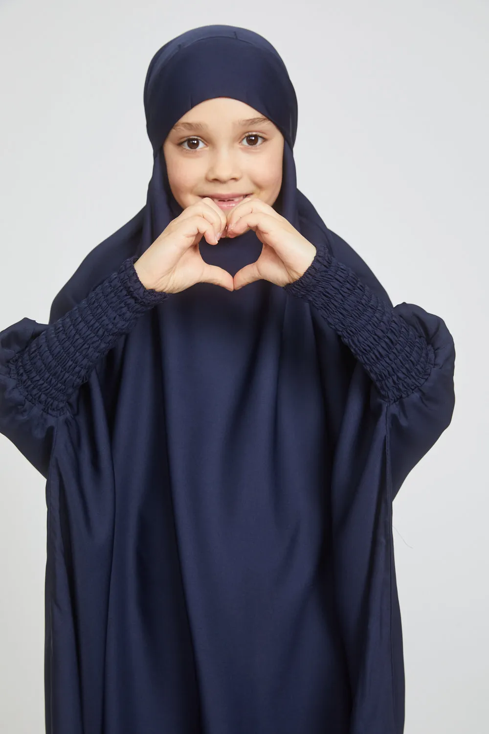 Junior Girls One Piece Full Length Jilbab/ Prayer Abaya - Royal Navy