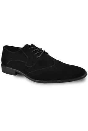 King Black Suede Tuxedo Shoes