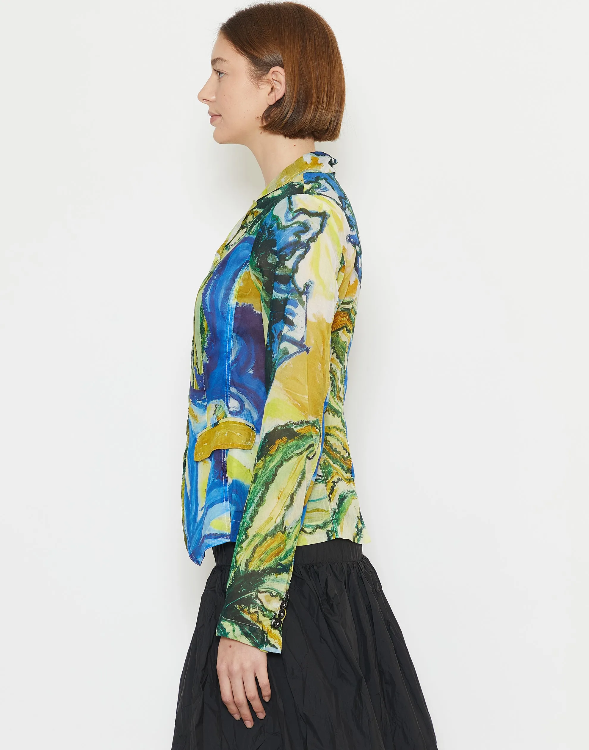 Lilly All Over Printed Silk Jacket