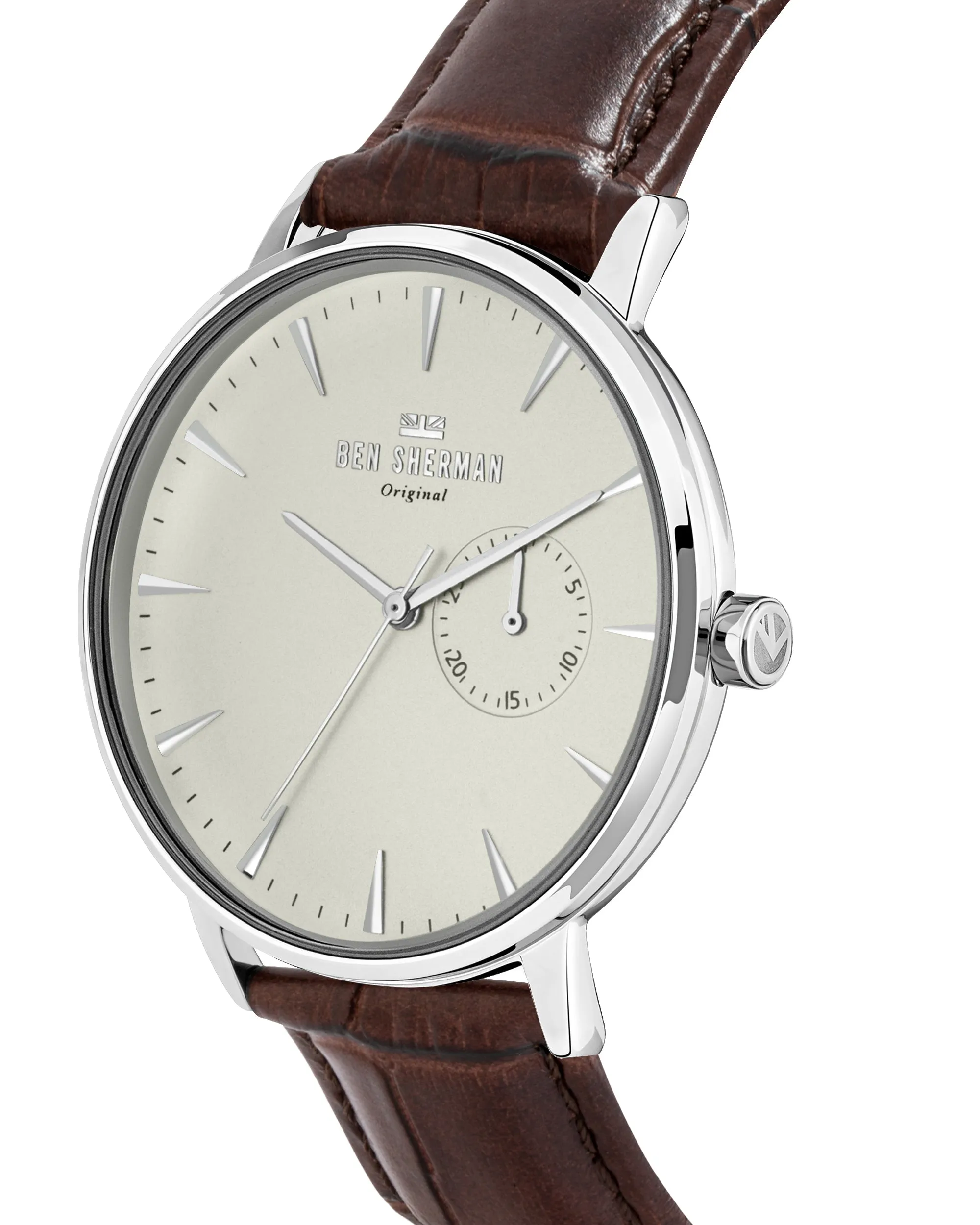 Men's Portobello Professional Multi Watch - Brown/White/Silver