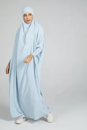 One Piece Full Length Jilbab/ Prayer Abaya - Ice Blue