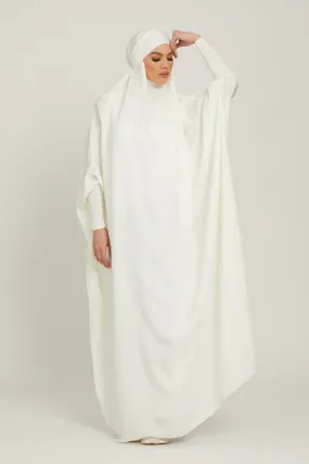 One Piece Full Length Jilbab/ Prayer Abaya - Ivory White