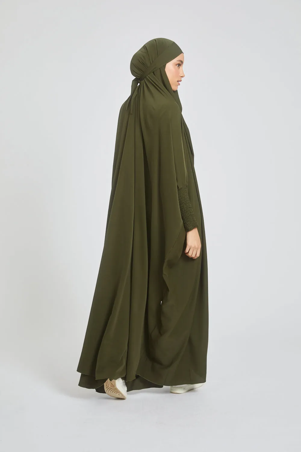 One Piece Full Length Jilbab/ Prayer Abaya - Khaki