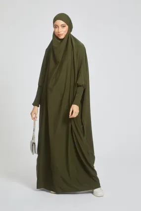 One Piece Full Length Jilbab/ Prayer Abaya - Khaki