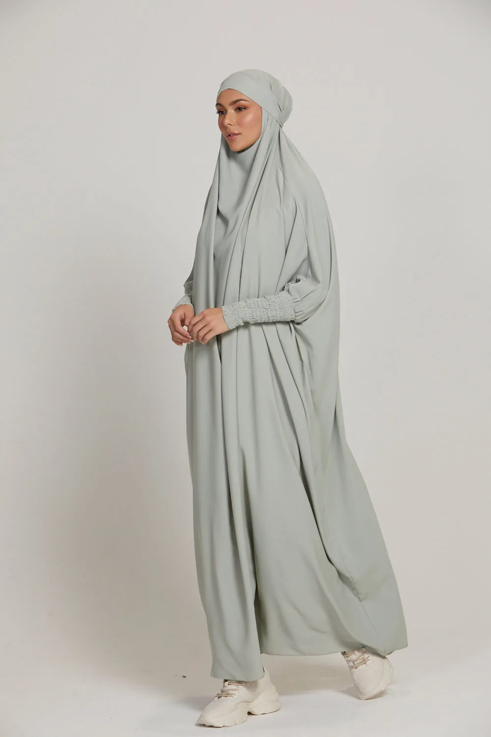 One Piece Full Length Jilbab/ Prayer Abaya - Mint Sage