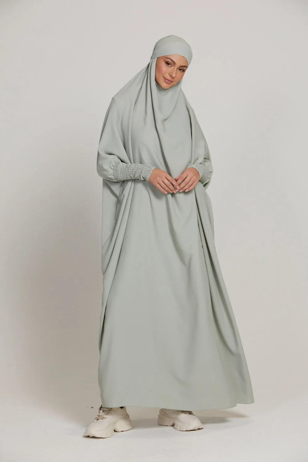 One Piece Full Length Jilbab/ Prayer Abaya - Mint Sage