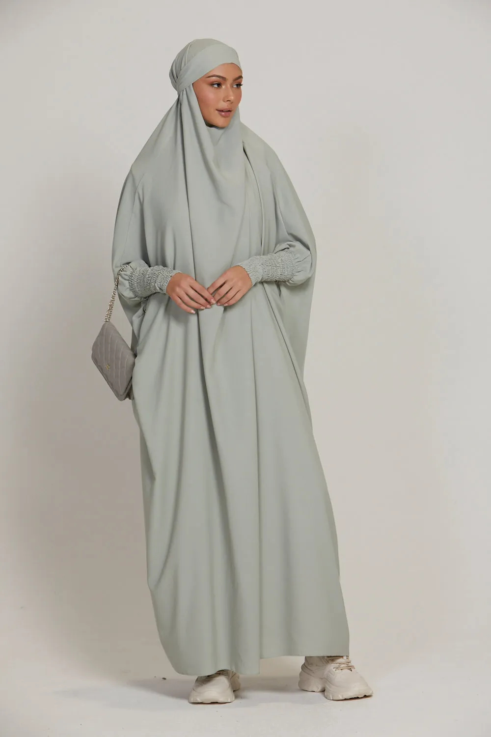 One Piece Full Length Jilbab/ Prayer Abaya - Mint Sage