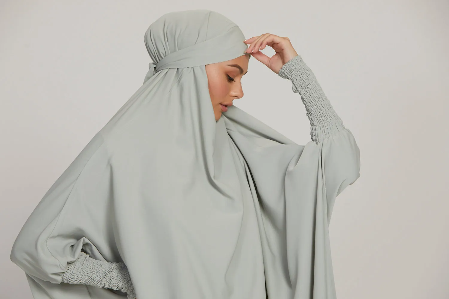 One Piece Full Length Jilbab/ Prayer Abaya - Mint Sage