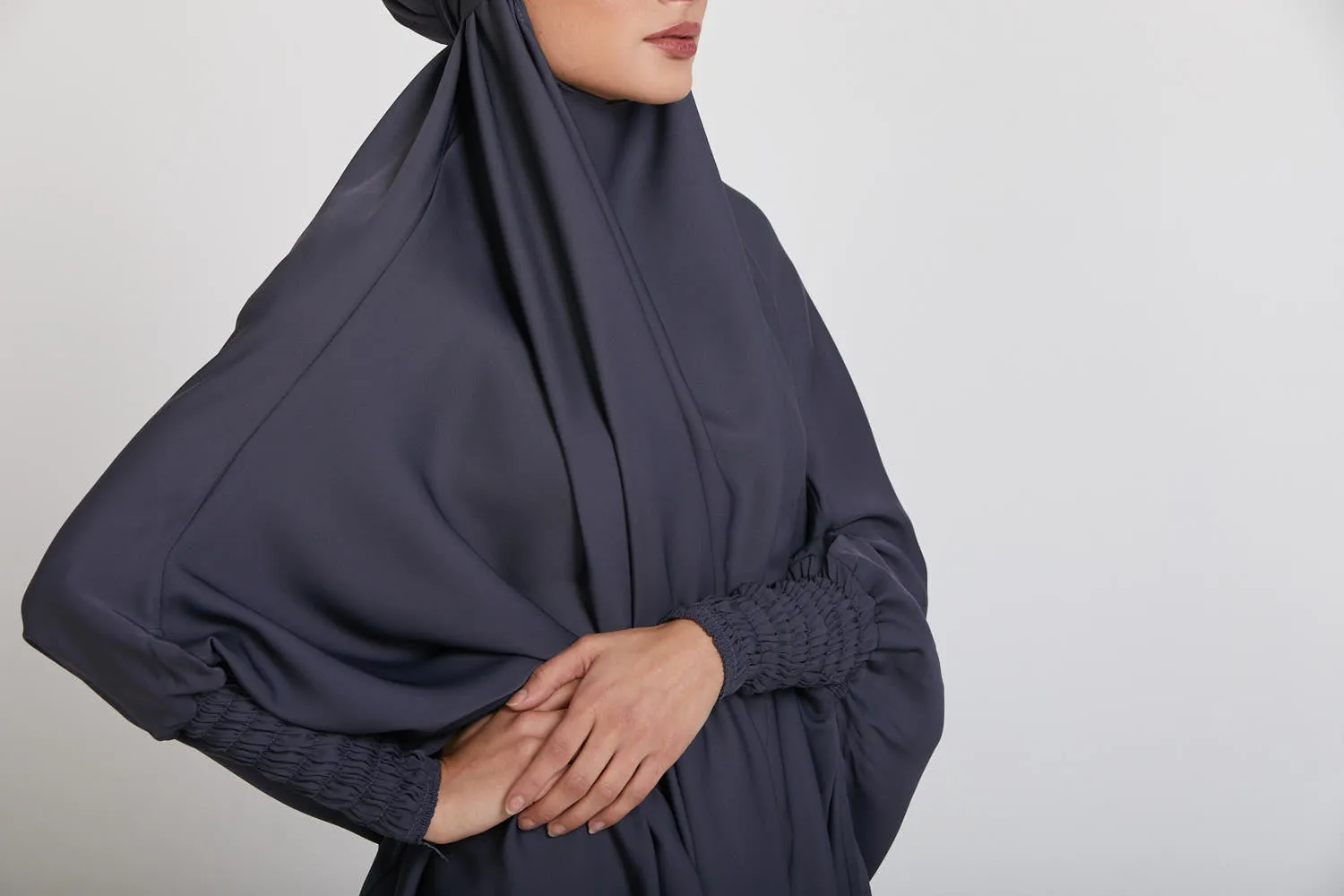 One Piece Full Length Jilbab/ Prayer Abaya - Pebble