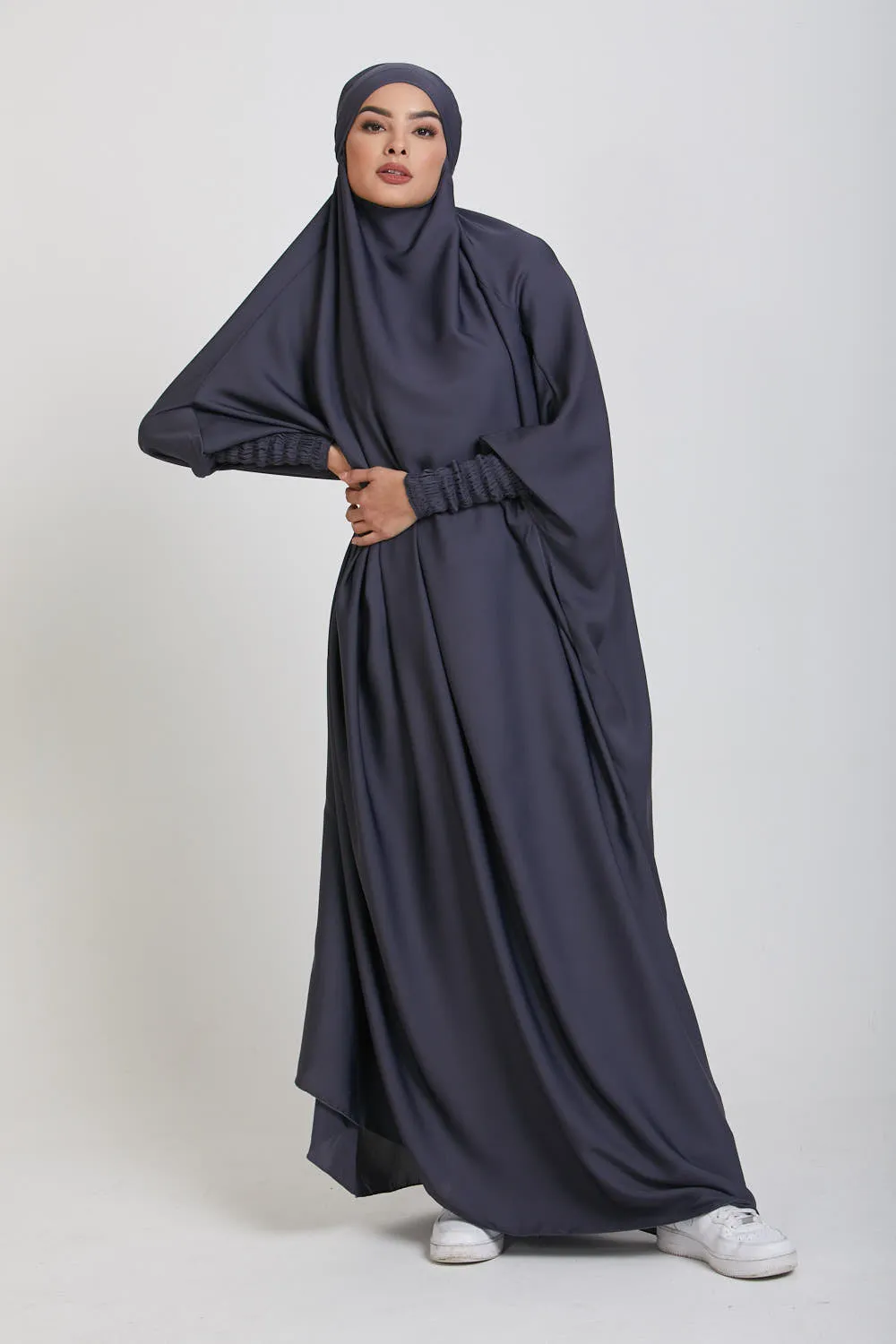 One Piece Full Length Jilbab/ Prayer Abaya - Pebble