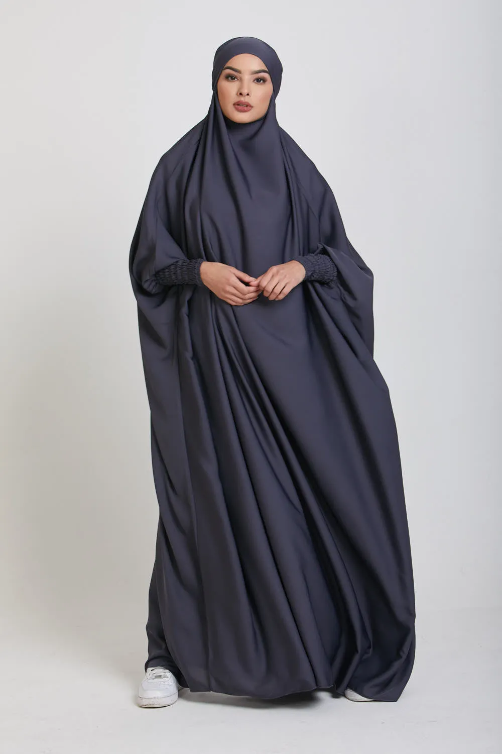 One Piece Full Length Jilbab/ Prayer Abaya - Pebble