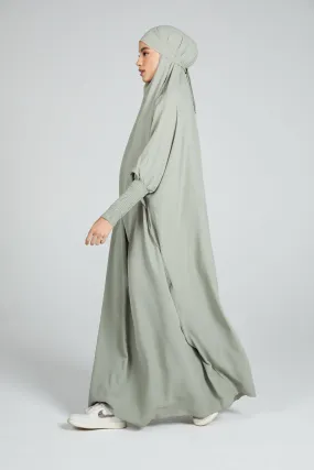 One Piece Full Length Jilbab/ Prayer Abaya - Pistachio