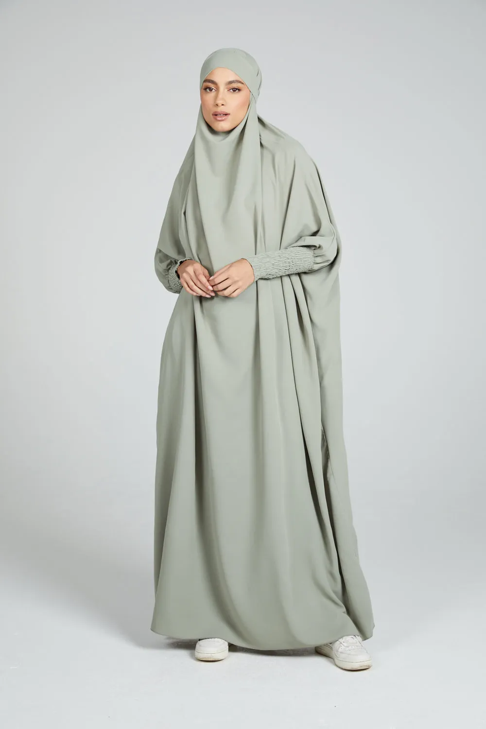 One Piece Full Length Jilbab/ Prayer Abaya - Pistachio