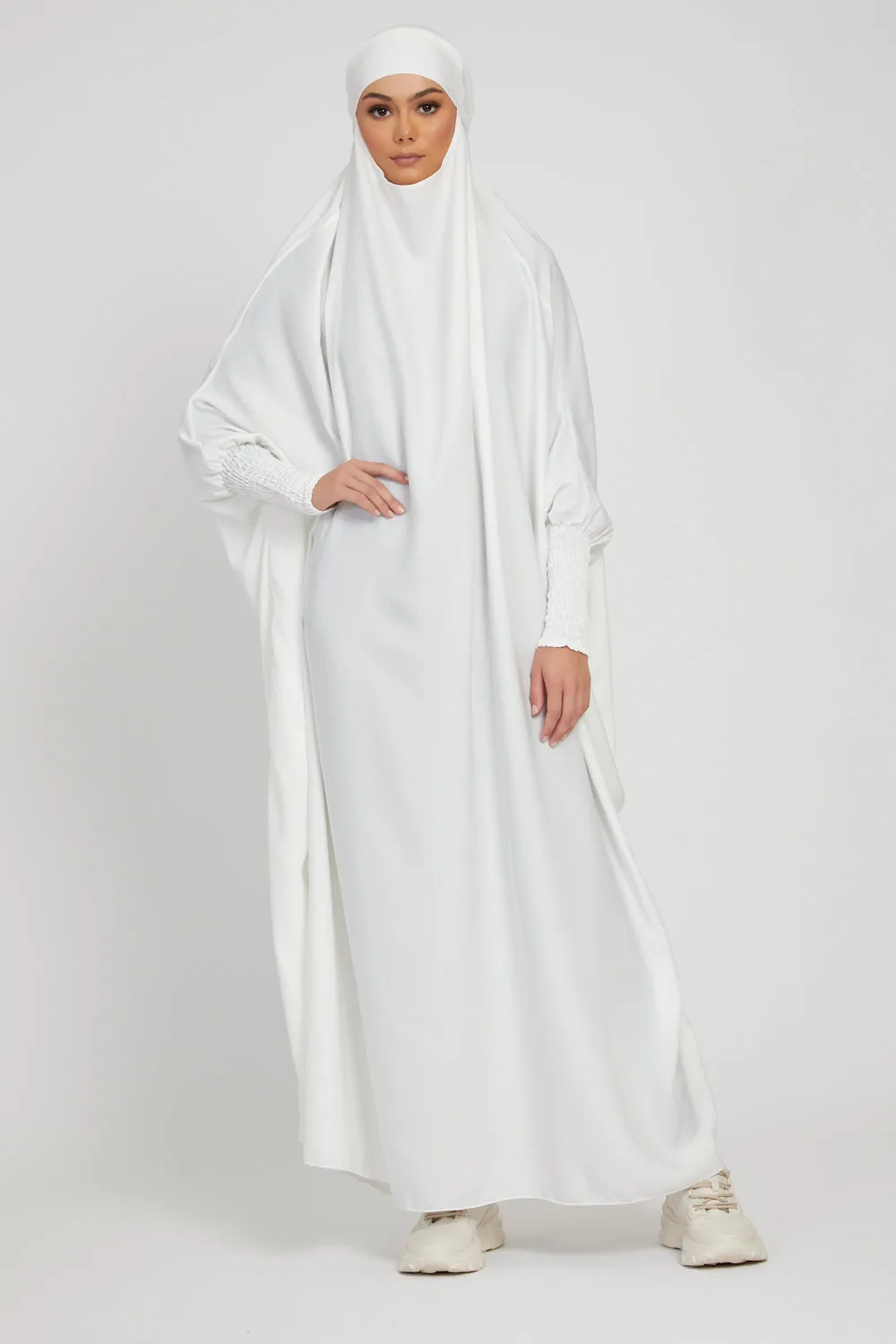 One Piece Full Length Jilbab/ Prayer Abaya - Pure White