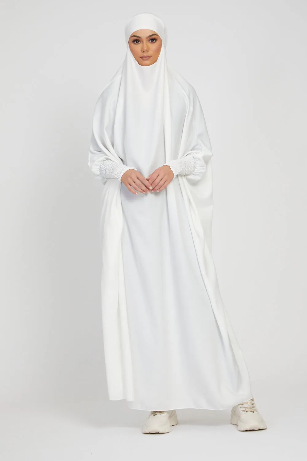 One Piece Full Length Jilbab/ Prayer Abaya - Pure White