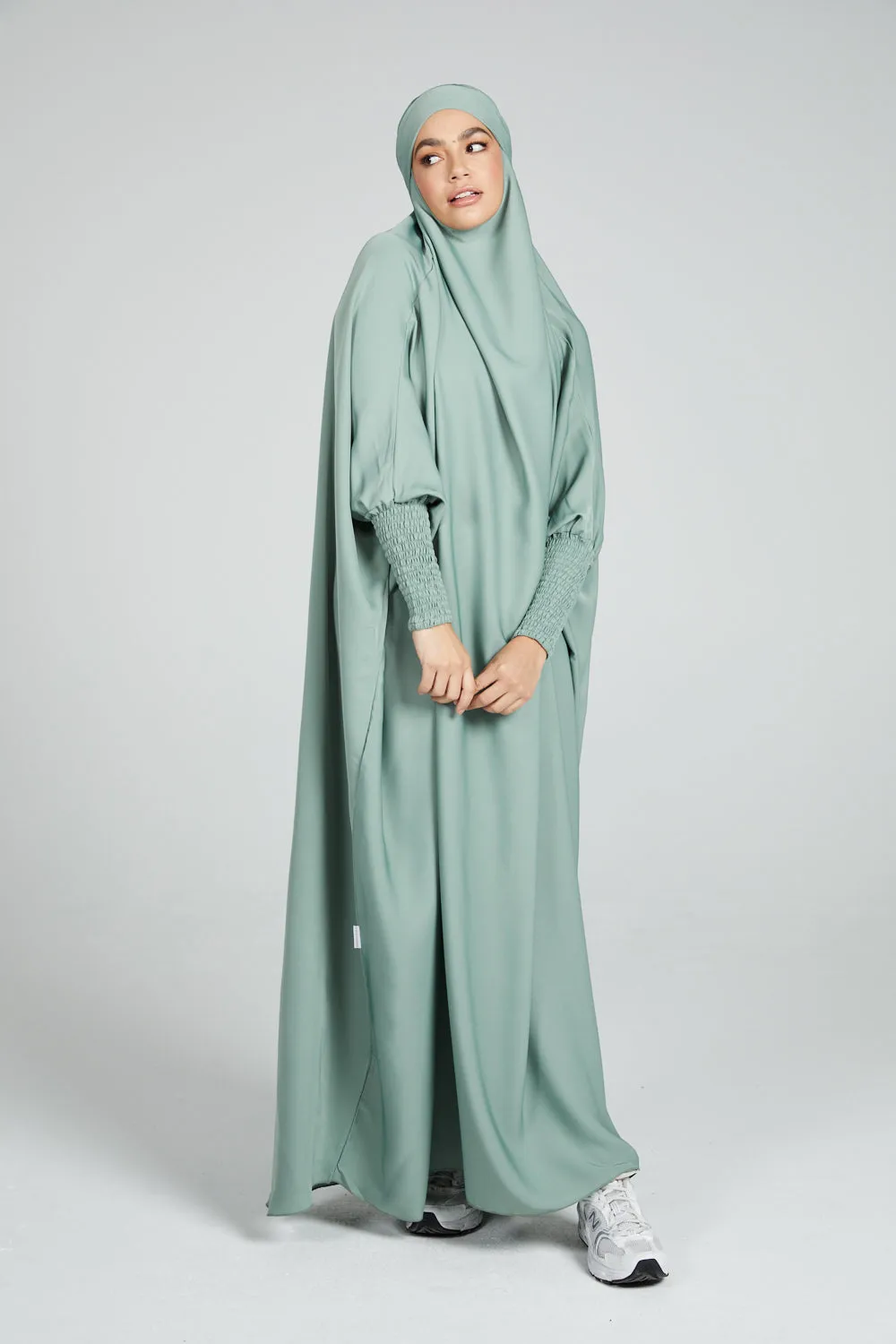 One Piece Full Length Jilbab/ Prayer Abaya - Sage