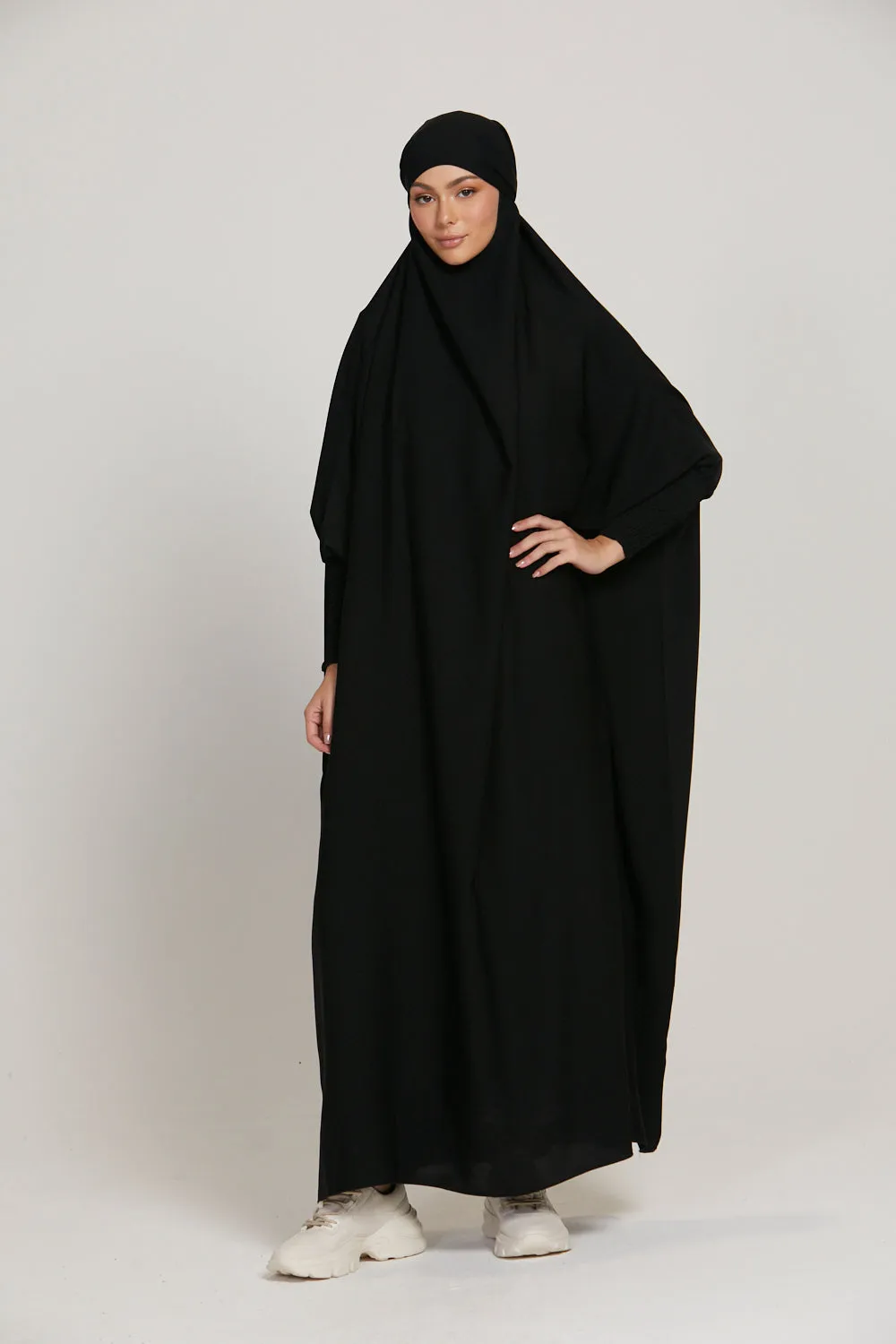 Premium One Piece Full Length Jilbab/ Prayer Abaya - Black