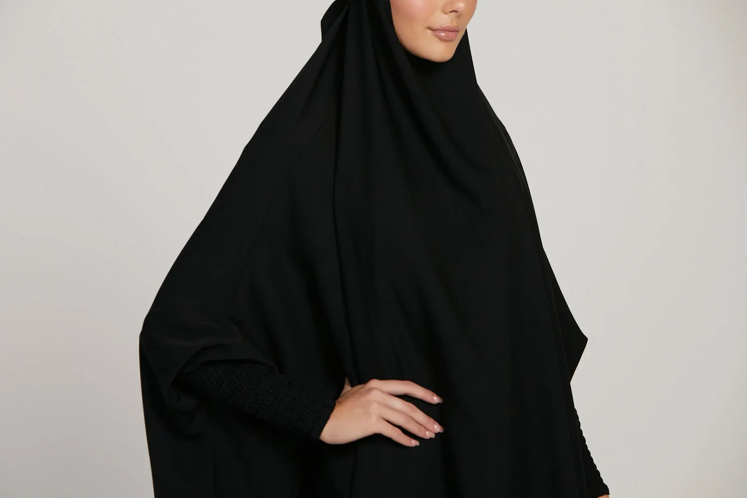 Premium One Piece Full Length Jilbab/ Prayer Abaya - Black