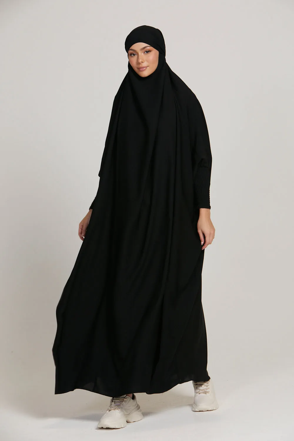 Premium One Piece Full Length Jilbab/ Prayer Abaya - Black