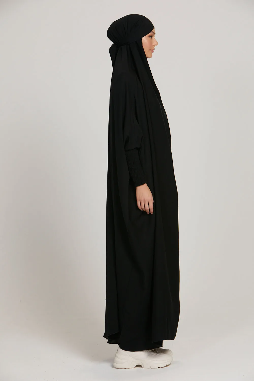 Premium One Piece Full Length Jilbab/ Prayer Abaya - Black