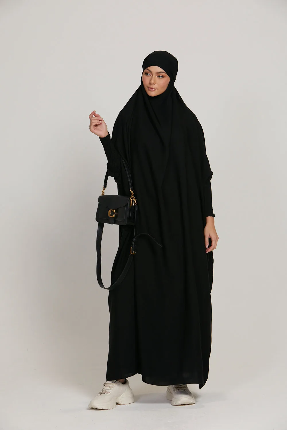 Premium One Piece Full Length Jilbab/ Prayer Abaya - Black