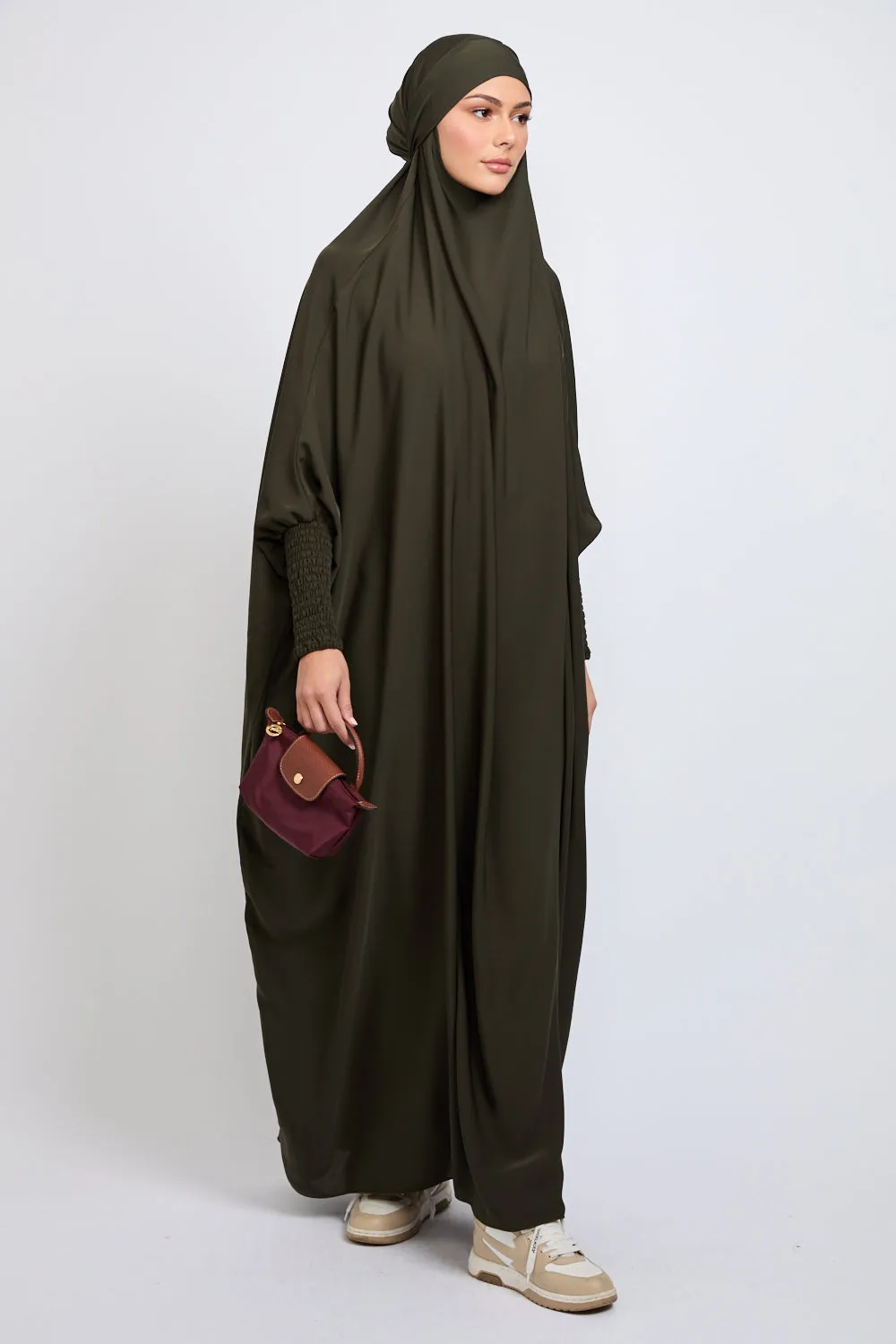 Premium One Piece Full Length Jilbab/ Prayer Abaya - Forest Night