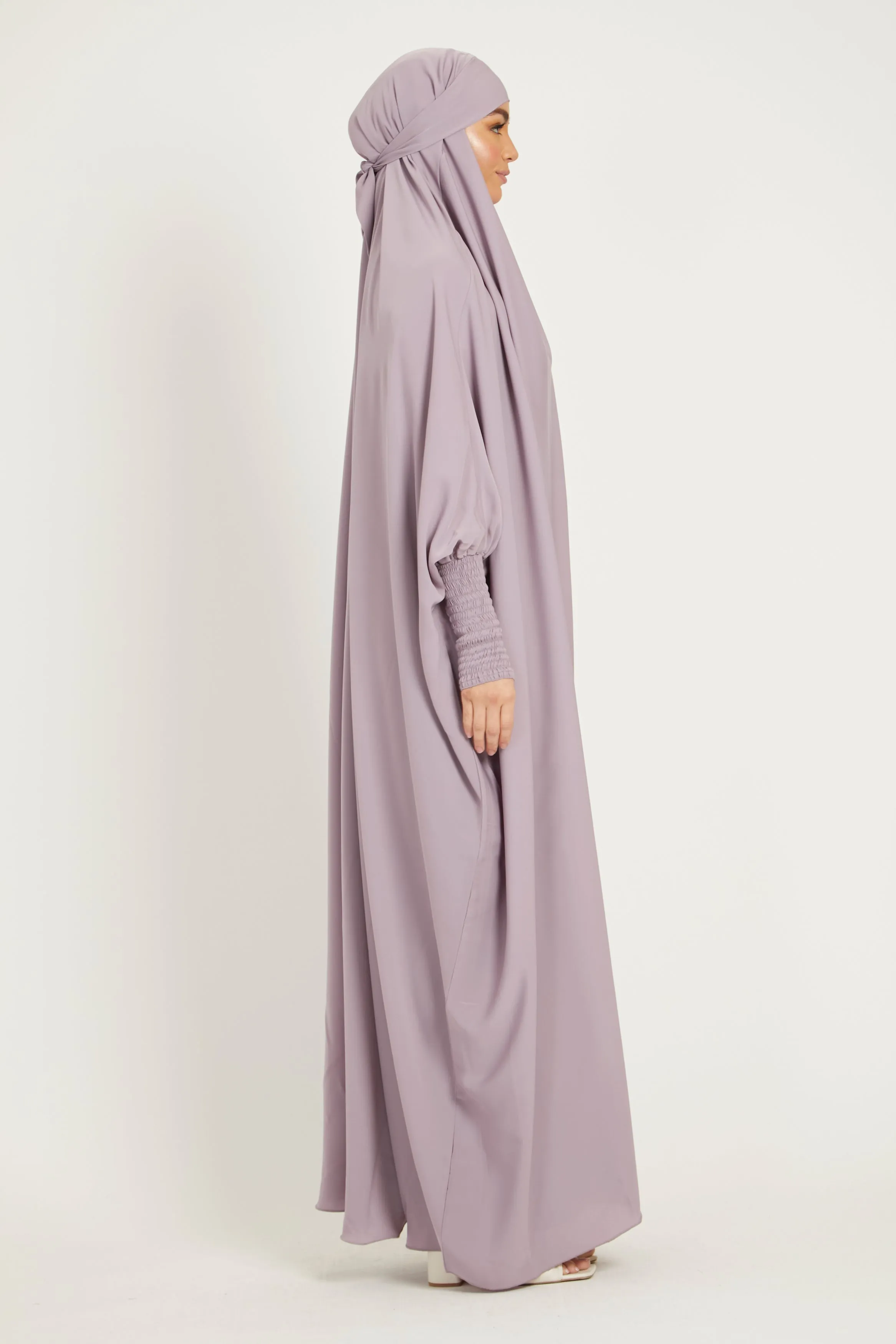 Premium One Piece Full Length Jilbab/ Prayer Abaya - Lilac Mink