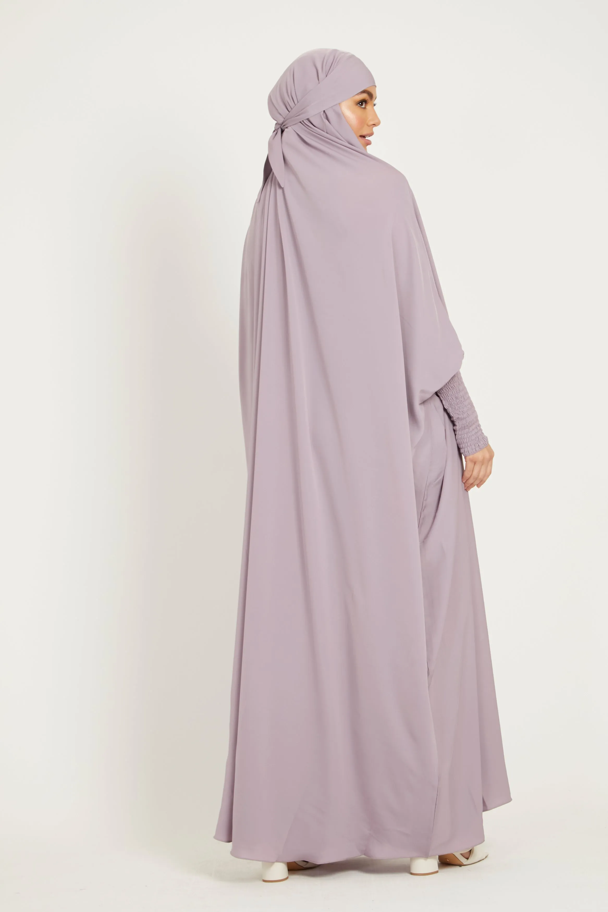 Premium One Piece Full Length Jilbab/ Prayer Abaya - Lilac Mink