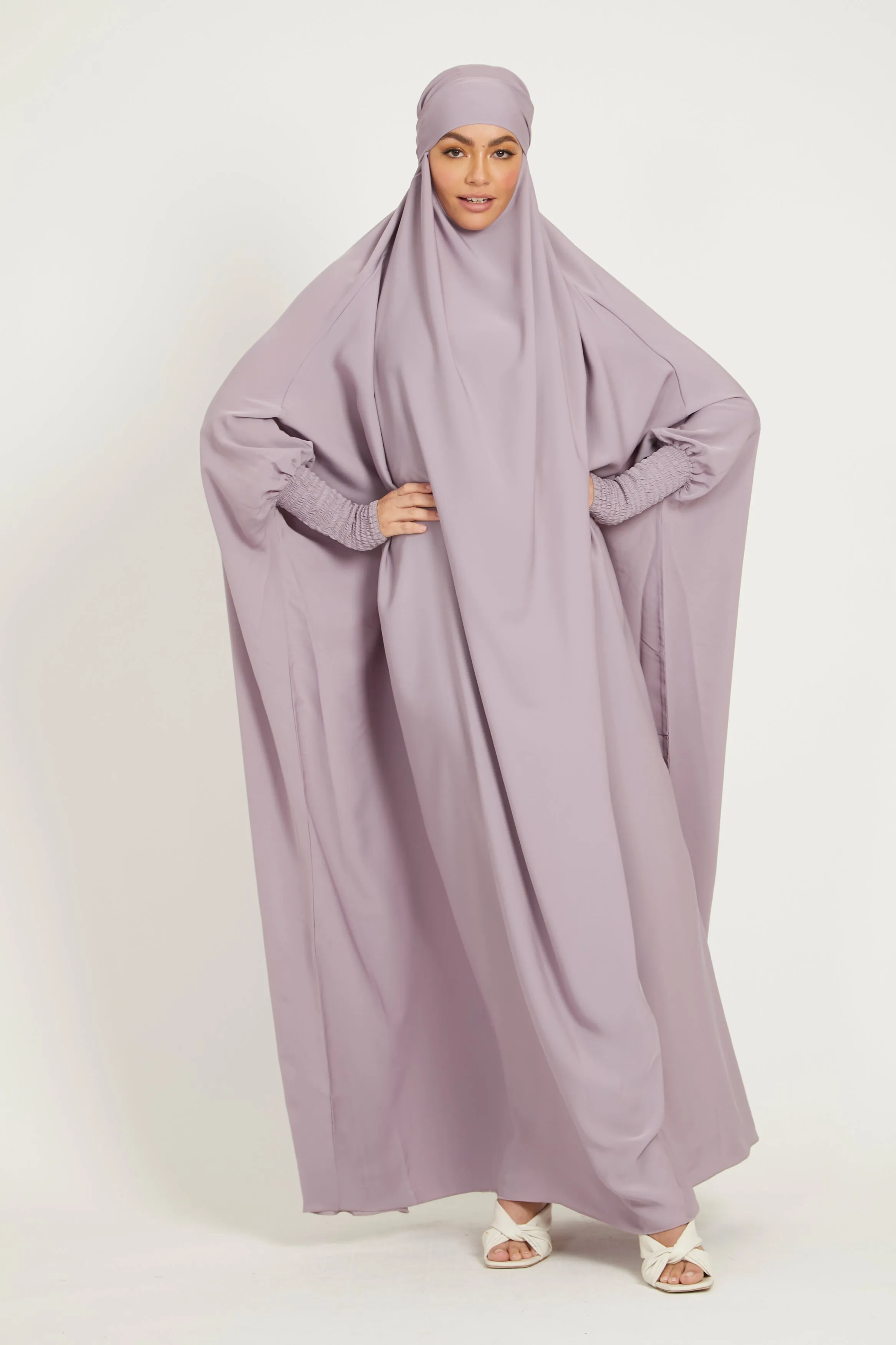 Premium One Piece Full Length Jilbab/ Prayer Abaya - Lilac Mink