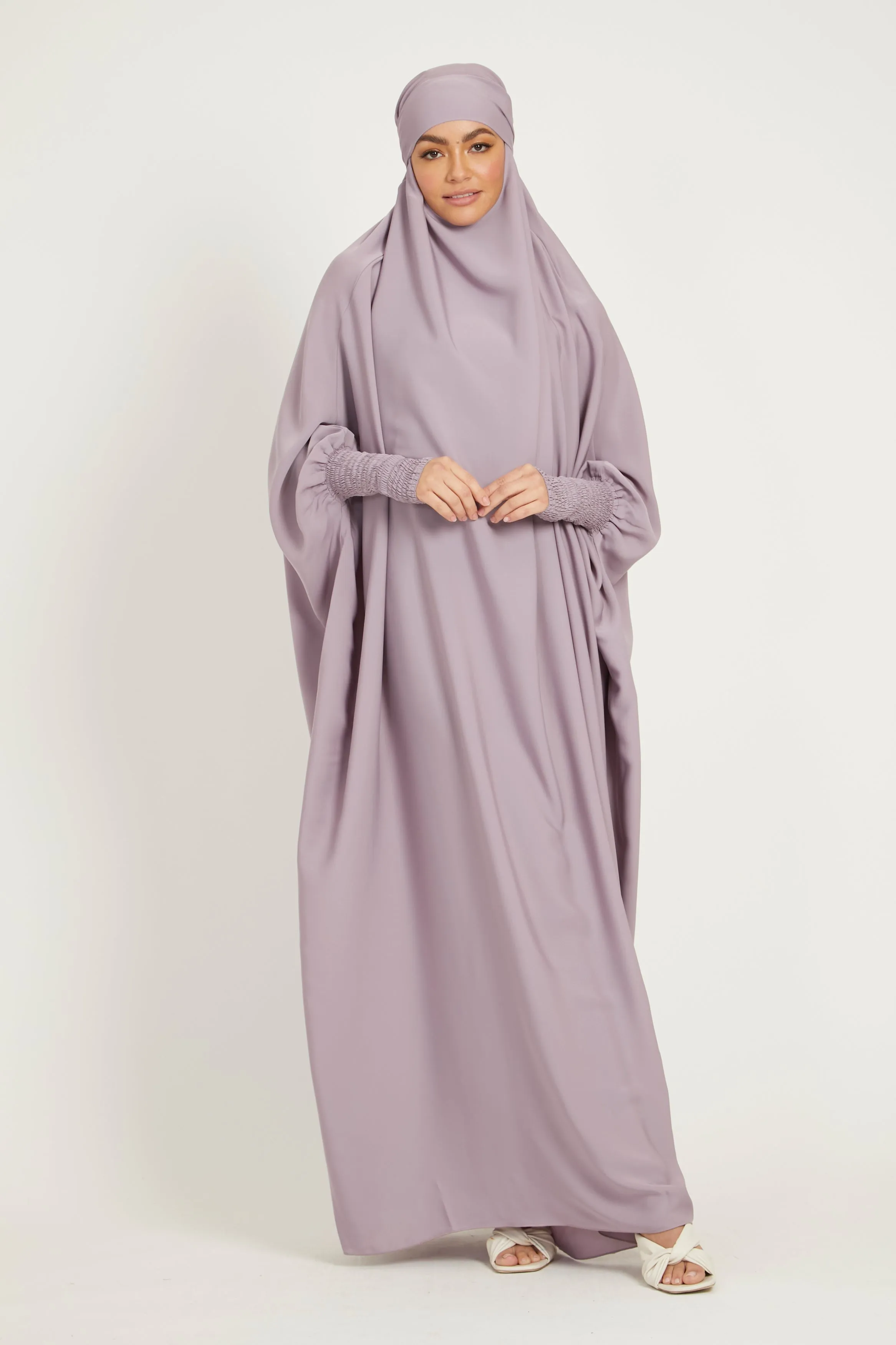 Premium One Piece Full Length Jilbab/ Prayer Abaya - Lilac Mink