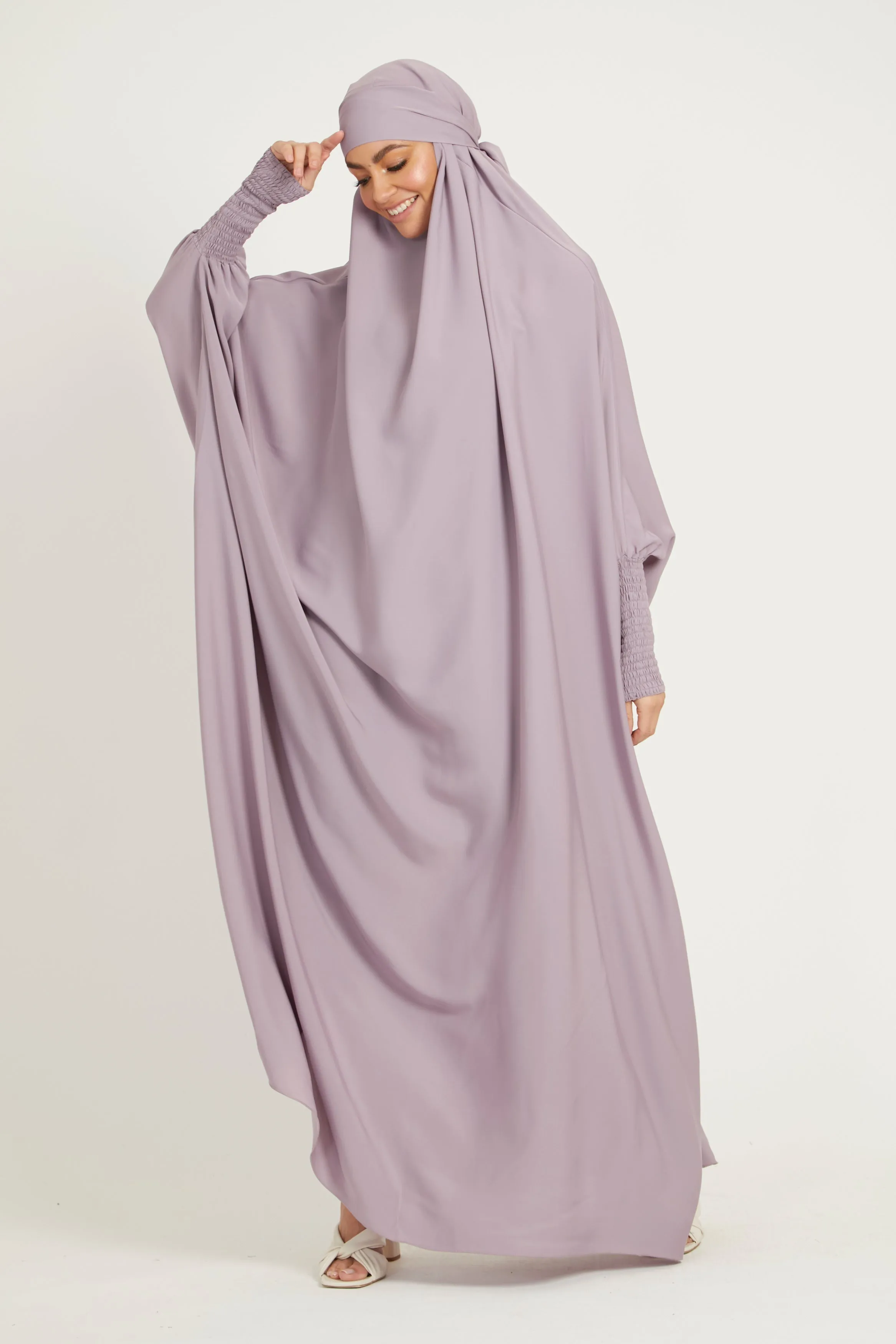 Premium One Piece Full Length Jilbab/ Prayer Abaya - Lilac Mink