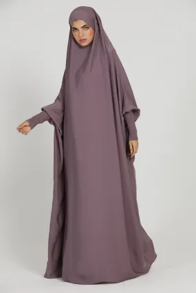 Premium One Piece Full Length Jilbab/ Prayer Abaya - Mauve