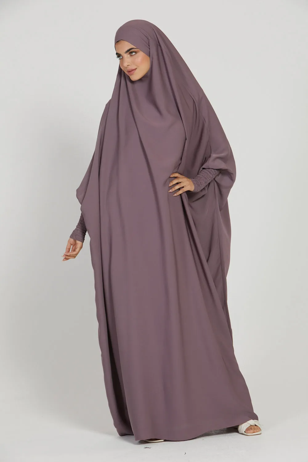 Premium One Piece Full Length Jilbab/ Prayer Abaya - Mauve