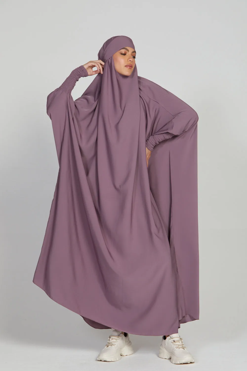 Premium One Piece Full Length Jilbab/ Prayer Abaya - Rosey Blush