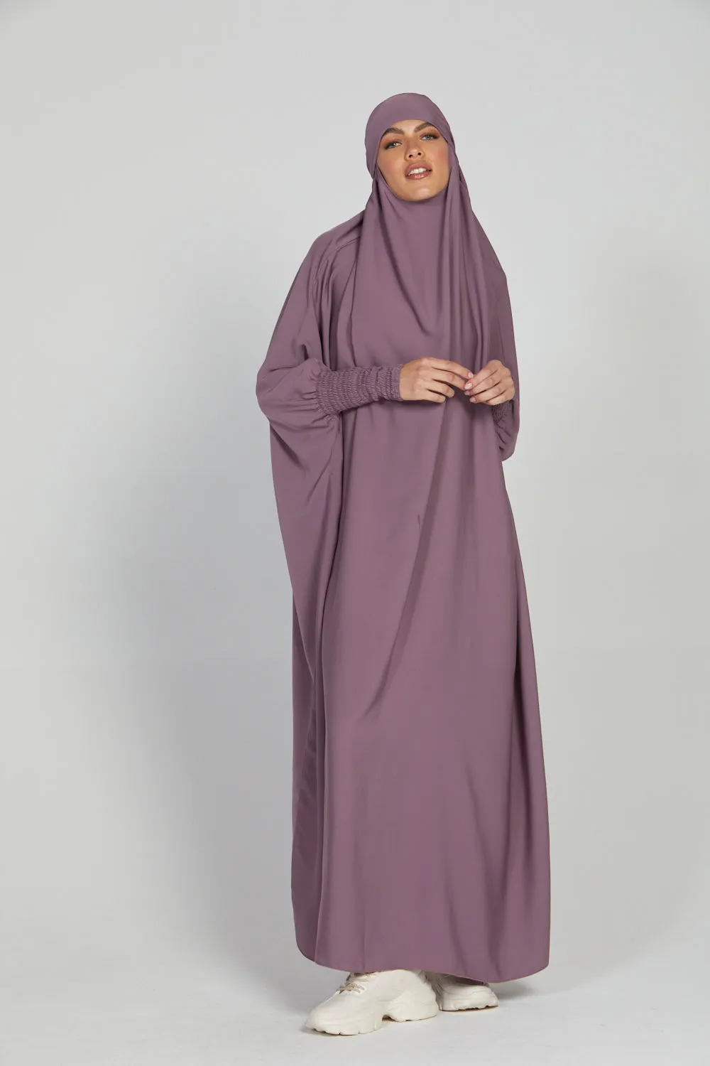 Premium One Piece Full Length Jilbab/ Prayer Abaya - Rosey Blush