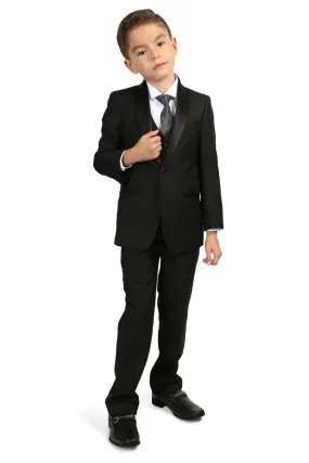 Reno JR Kids Black Tuxedo 5-Piece Set