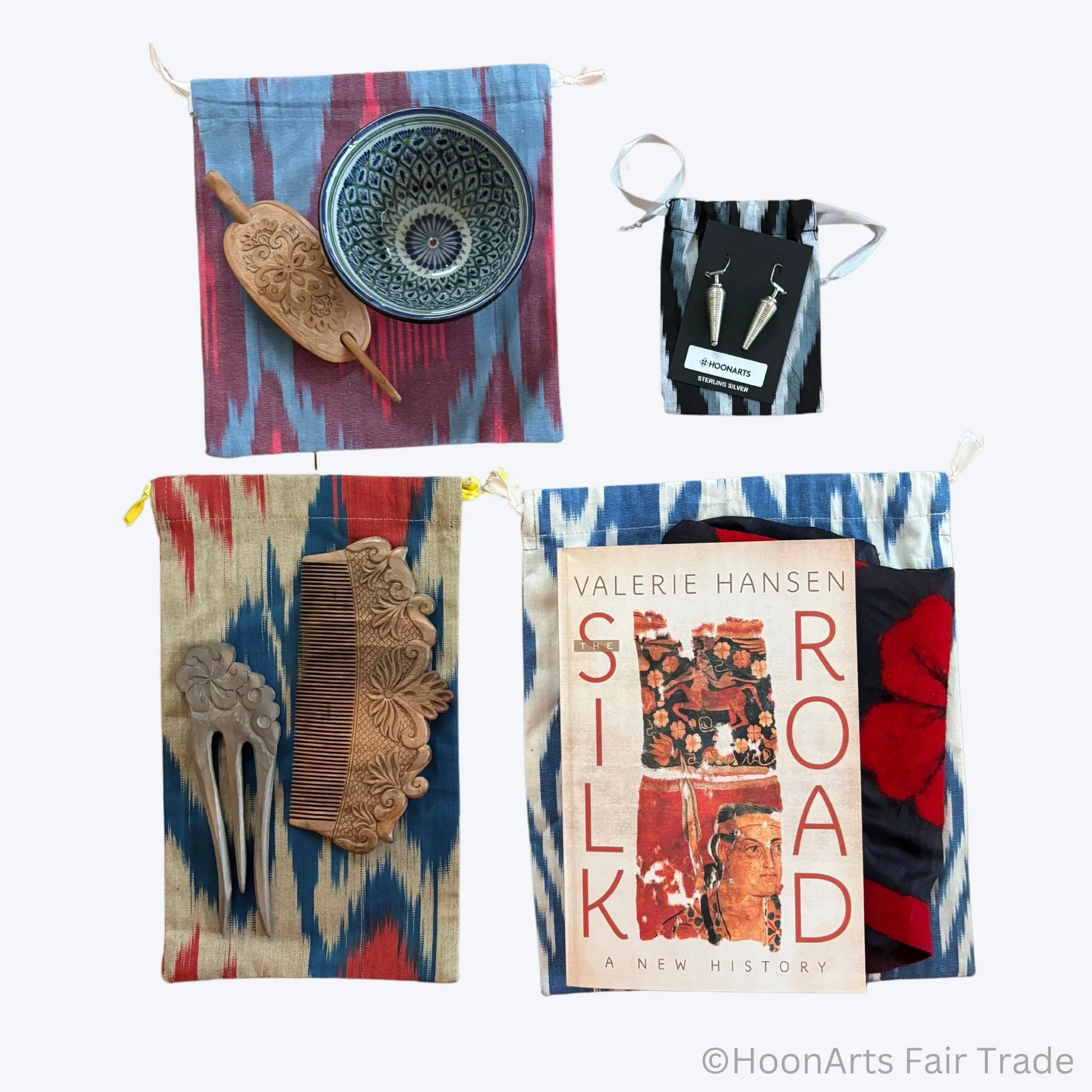 Reusable Gift Bags- Handwoven Ikat (Munir of Tajikistan)