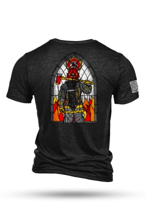 Stained Glass Firefighter - T-Shirt